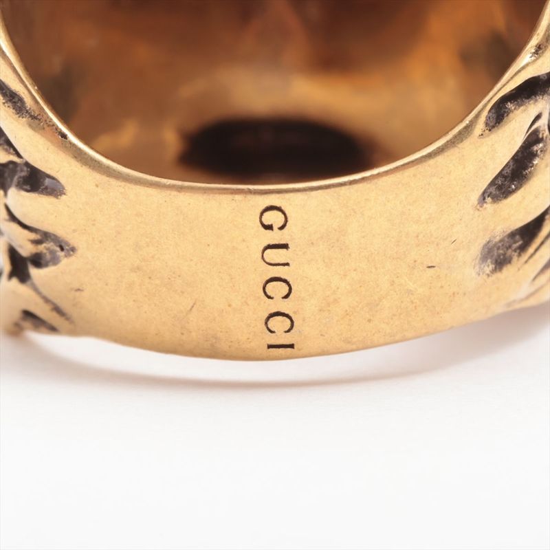 Gucci Michele Period Lion Head GP Ring 19 — view 7