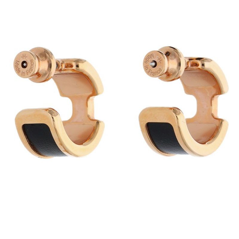 Hermes Olympe PM Box Calf Hoop Earrings — view 3