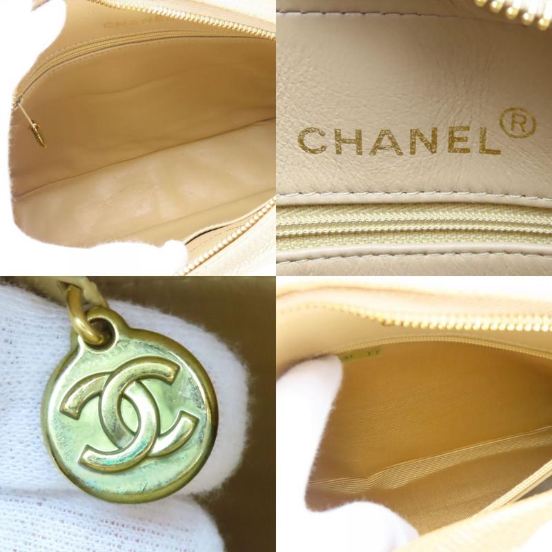 Chanel Shoulder Bag Quilted Caviar Leather Beige Gold Hardware 2 nd — view 6
