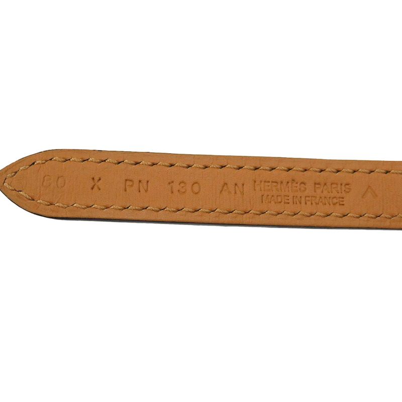 Hermes Serie Engraved Polosus Gold Hardware Green Brown Belt 0131 — view 6