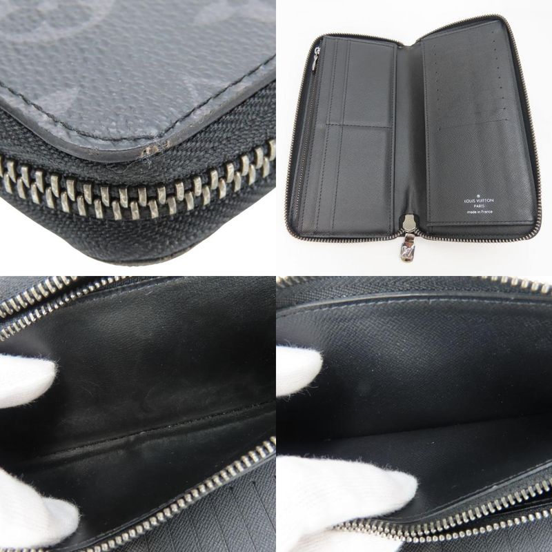 Louis Vuitton Long Wallet Zippy Vertical Monogram Eclipse Black — view 7