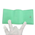 Bottega Veneta Intrecciato Compact Wallet Calf Silver Hardware Green Trifold — view 4