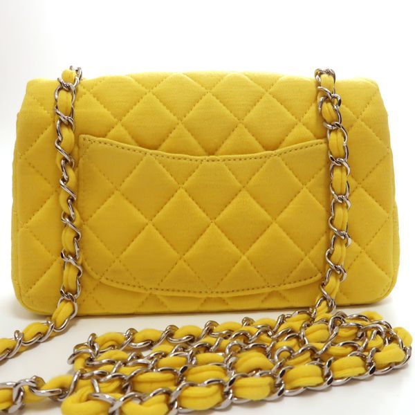 Chanel Quilted 20 Chain Shoulder No 19 Cotton Yellow Mini — view 3