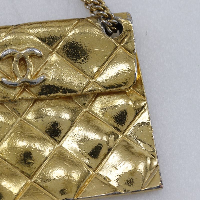 Chanel Quilted Bag Motif Vintage Gold Plated 93 A 37.8 — view 7