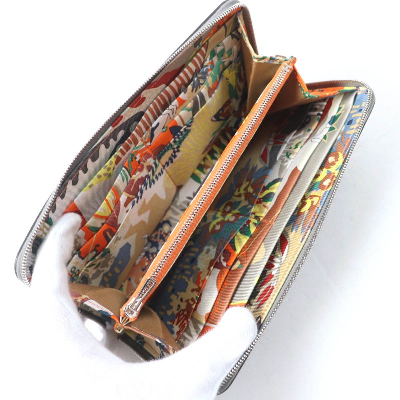 Hermes Azap Long Silk Inn Grimeyer Round Zip Wallet Evercolor — view 5