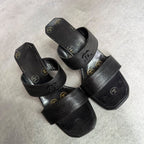 Chanel Coco Mark Caviar Leather Sandals Black 36 Mules — view 2
