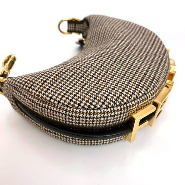 Fendi Handbag Nano Graffi Brown Staggered Pattern — view 8