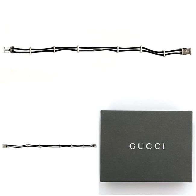 Gucci Wire Belt Black Silver Hardware 83 cm — view 3