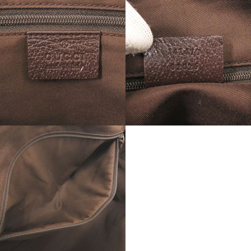 Gucci 02026 GG Canvas Leather Beige Brown Handbag 0416 — view 8