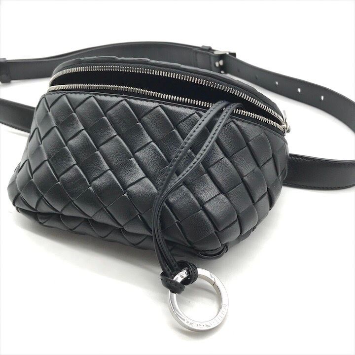 Bottega Veneta Belt Bag Waist Pouch Bag with Key Ring Black — view 9