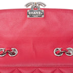 Chanel Quilted Coco Push Lock Chain Shoulder Caviar Leather Red — view 7