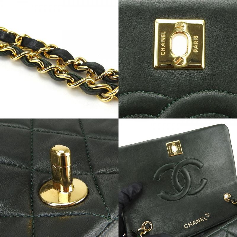 Chanel Shoulder Bag Mini Quilted Lambskin Olive Green Gold Hardware 1 st — view 7