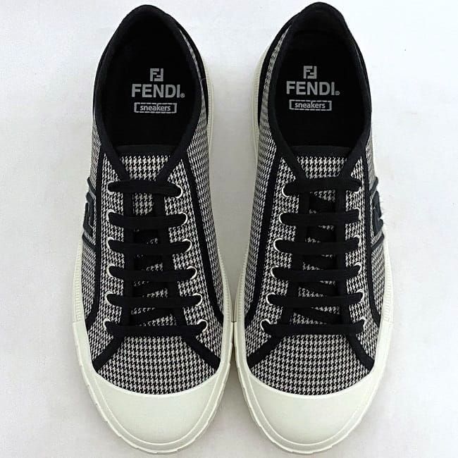 Fendi Sneakers White Black Staggered — view 4