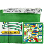 Hermes Scarf Carre 90 Green Blue White Thalass — view 2
