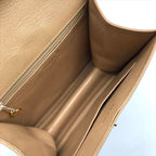 Chanel CC Logo Caviar Leather Turnlock Twist Handle Shoulder Bag Beige — view 7