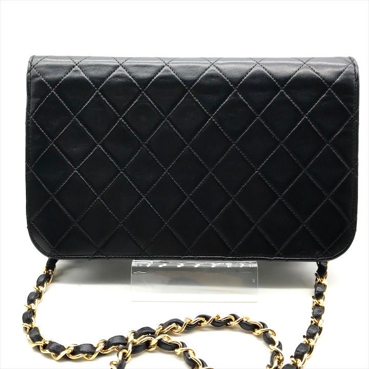 Chanel CC Logo Quilted Lambskin Push Lock Chain Shoulder Bag Black — view 2