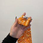 Hermes Twilly Bar Scarf Silk Orange White — view 3