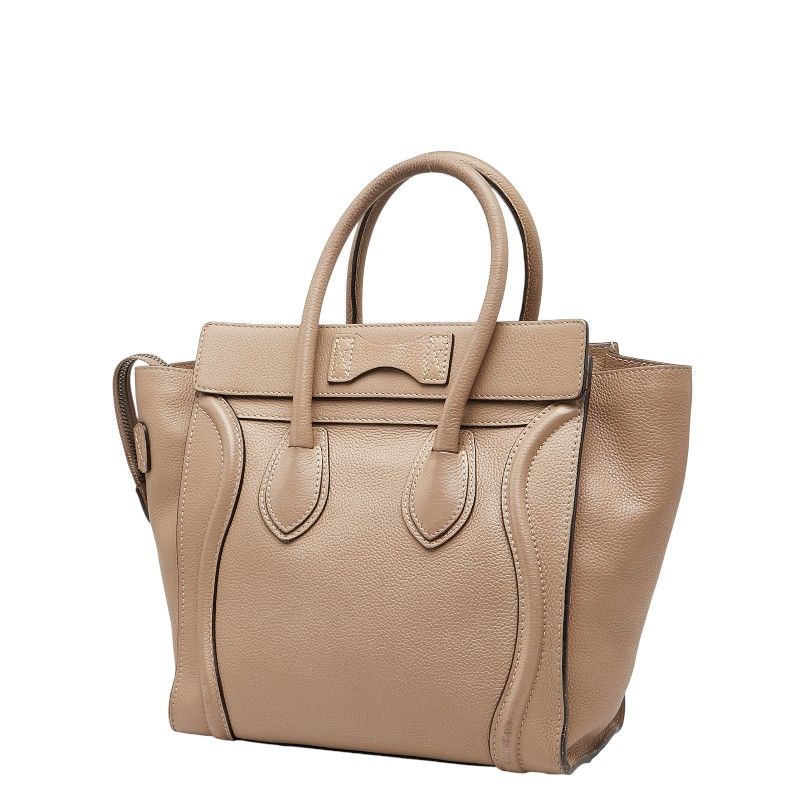 Celine Luggage Micro Shopper Beige Leather — view 2