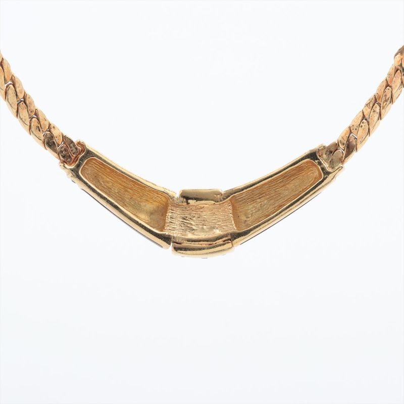 Christian Dior Choker Necklace GP Rhinestones Black And Gold Germany — view 3