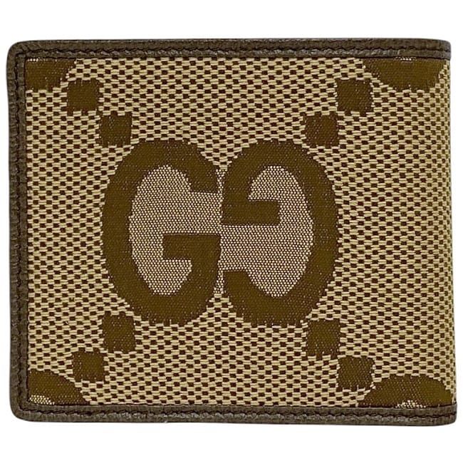 Gucci Bifold Wallet Beige Brown Jumbo GG — view 3