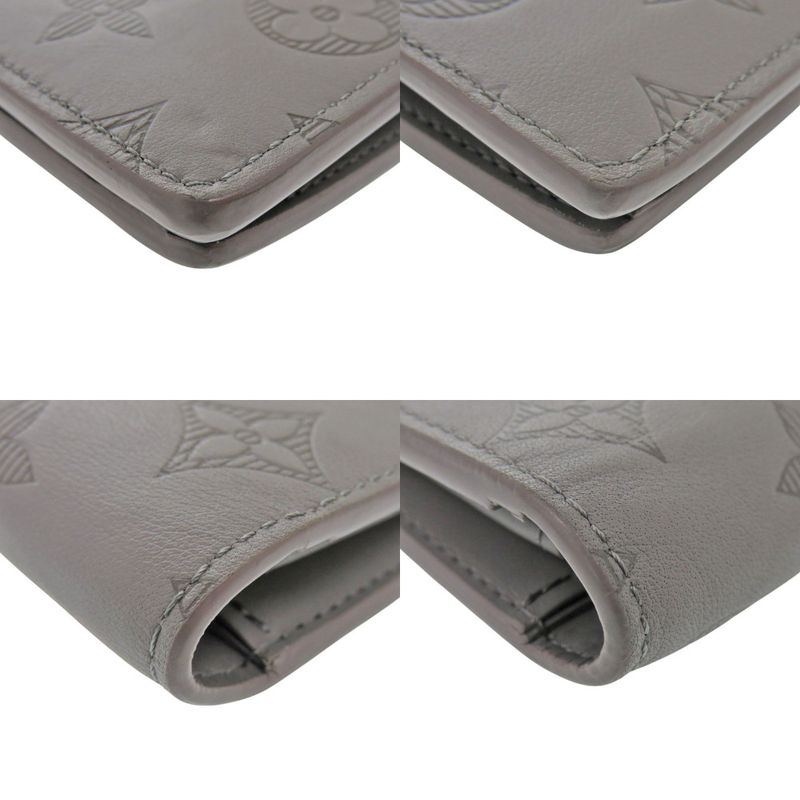 Louis Vuitton Portefeuille Plaza Monogram Shadow Leather Gray Long — view 3