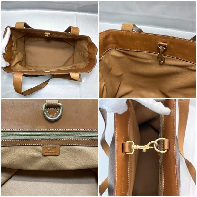 Celine Tote Bag Brown Macadam Large Leather — view 3