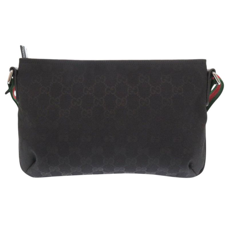 Gucci Sherry Line GG Canvas Leather Black Shoulder Bag 1412 — view 2