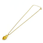 Christian Dior GP Rhinestone Ribbon Heart Necklace Gold Black — view 5
