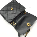 Chanel Quilted Big CC Logo Chain Shoulder Bag Black — view 7
