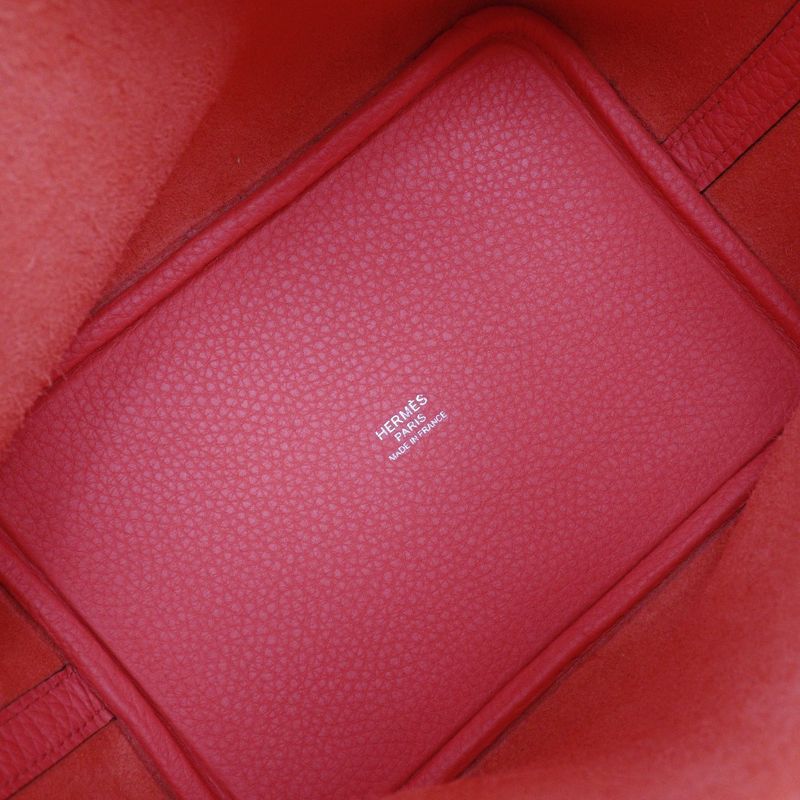 Hermes Picotin Lock 18 PM Taurillon Clemence Rose Texas Pink Silver Hardware — view 6