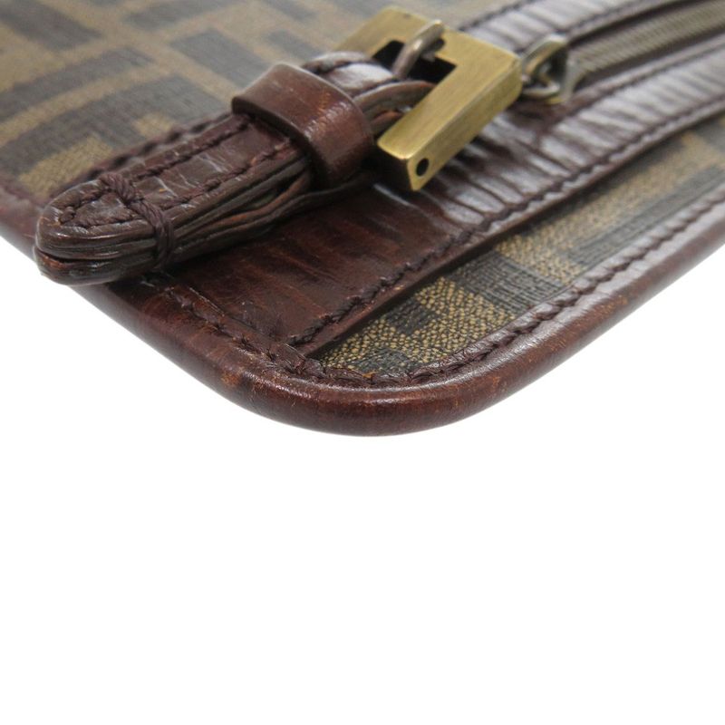 Fendi Zucca Pattern Vintage Sakosh Leather Brown Shoulder Bag 0463 — view 6