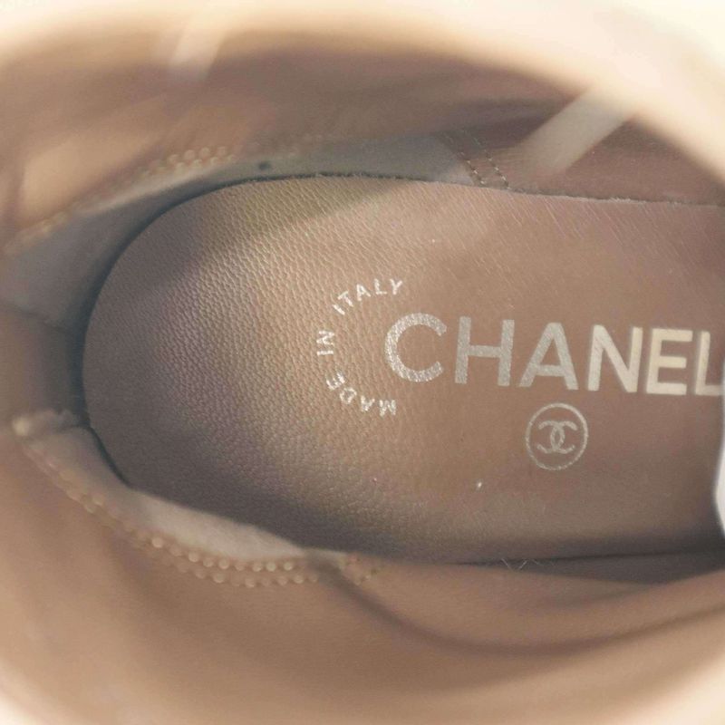 Chanel 10 AW Fur Short Boots Beige 36 — view 5