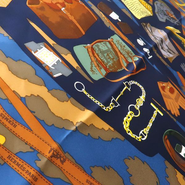 Hermes Carre 90 Monsieur ET Madame & Yellow Blue Silk Scarf Box — view 4