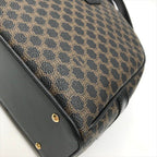 Celine Black Macadam Hand Boston Bag Brown Leather — view 4