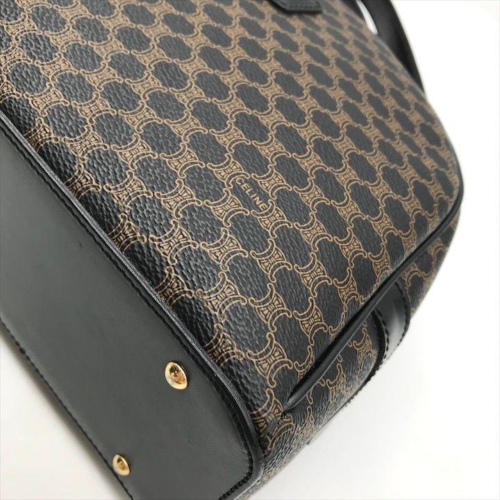 Celine Black Macadam Hand Boston Bag Brown Leather — view 4
