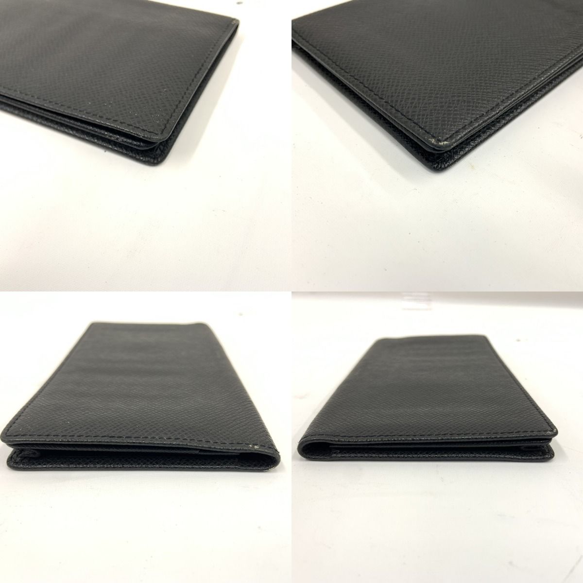 Louis Vuitton Taiga Card Holder Credit Bifold Long Wallet Black — view 4