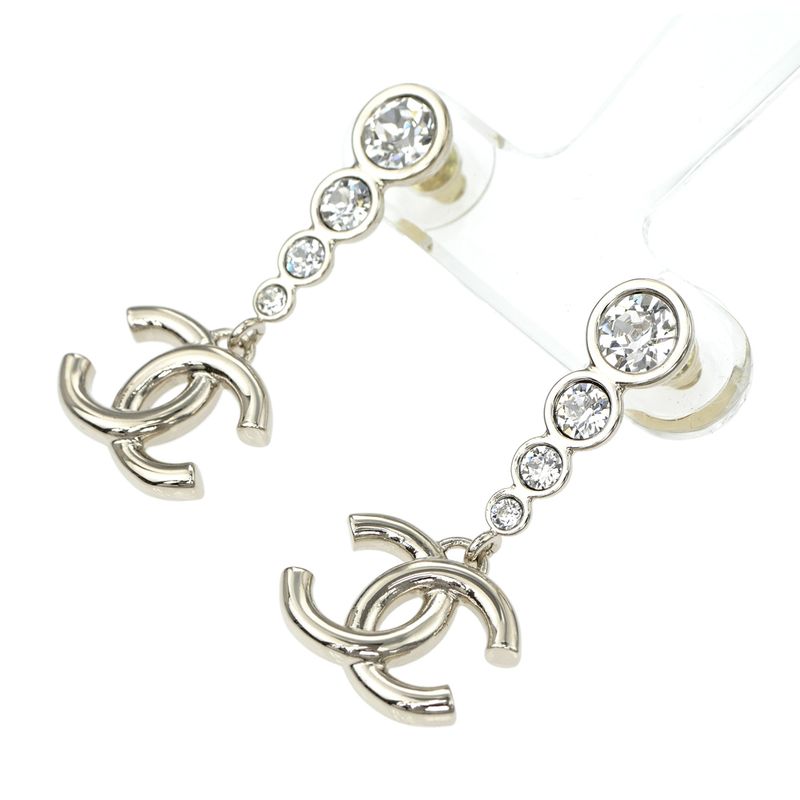 Chanel Earrings Coco Mark CC Abe124 B24 B Silver Accessorie — view 5