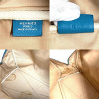 Hermes Boston Bag Victoria 43 Toile Ash Blue Jean — view 8