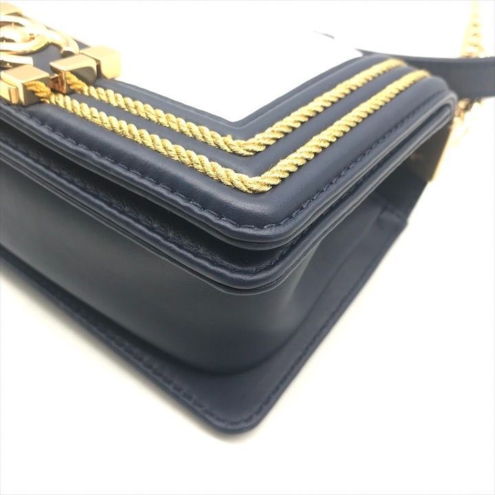 Chanel CC Logo Stitch Lambskin Bicolor Chain Shoulder Bag — view 5