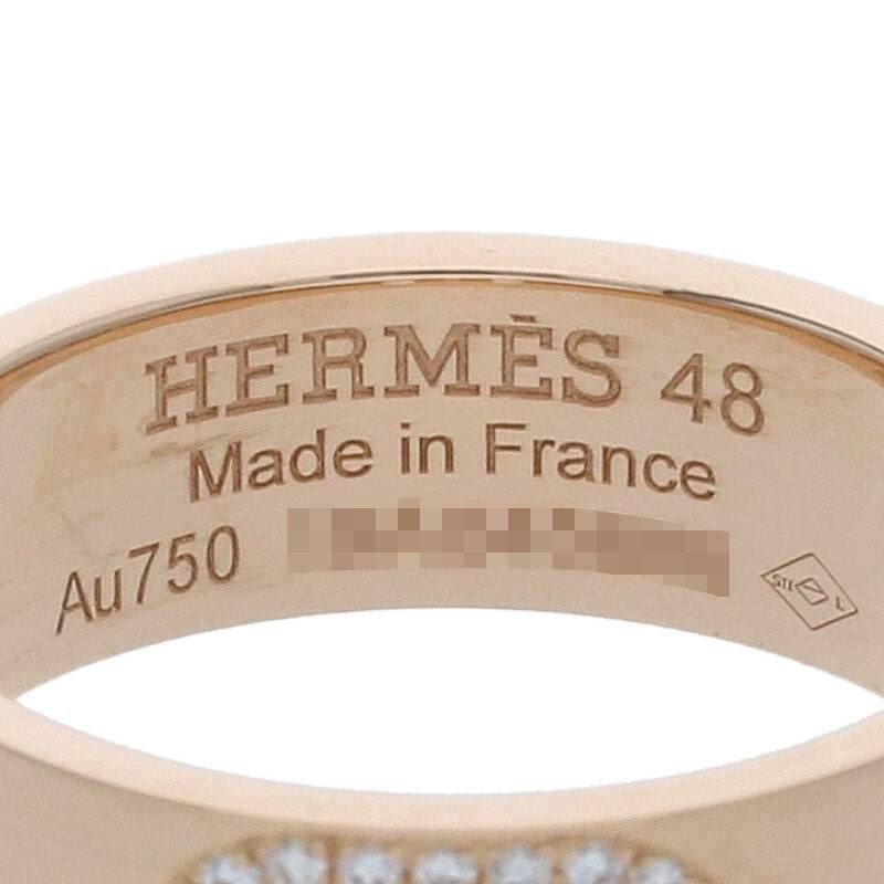 Hermes Hd'ancre 18K Pink Gold Diamond Ring 48 8 — view 4