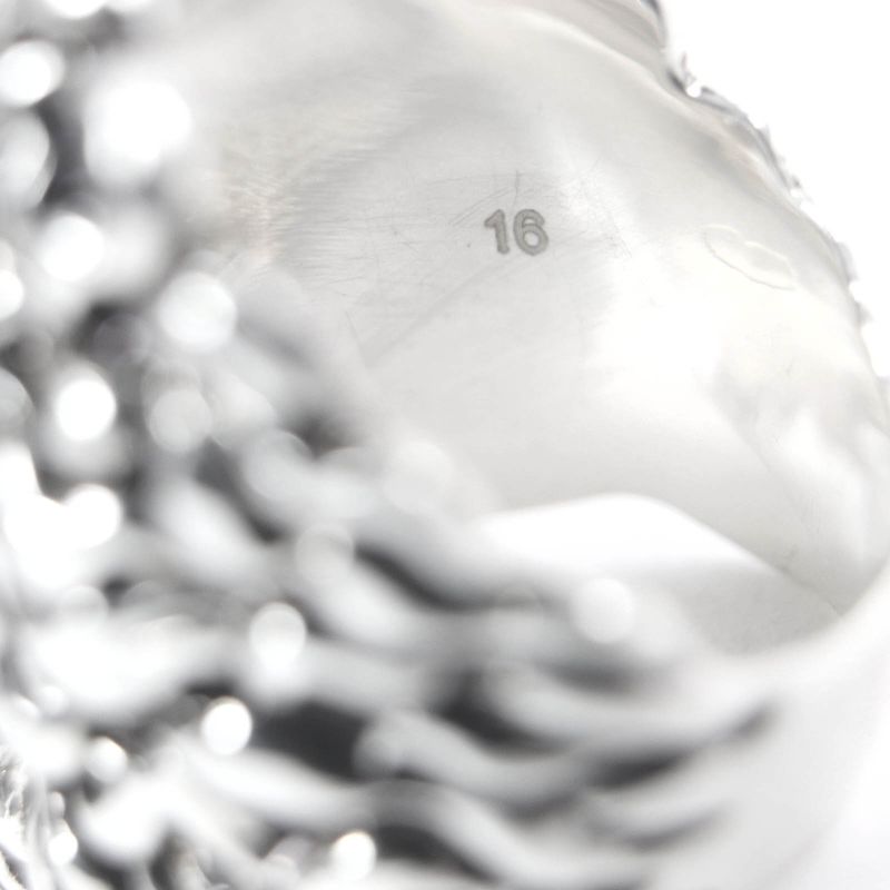 Gucci Lion Head Ring Accessory Colored Stone Silver Black 16 — view 8