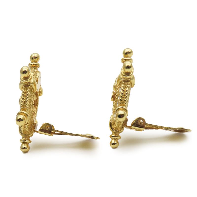 Christian Dior Earrings Marine Metal Rhinestone Gold Helix Ring Plated Accessorie — view 4