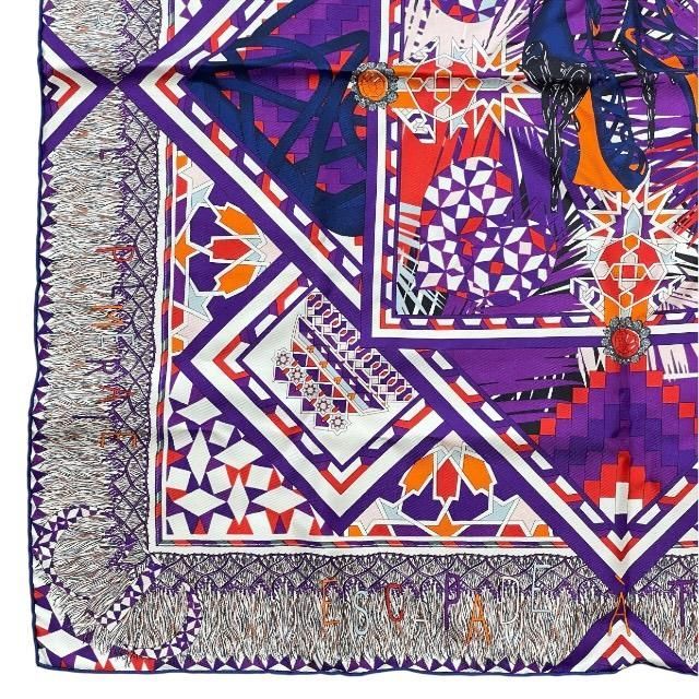 Christian Dior Stole Shawl Scarf Accessories Small Silk Pattern Purple Multicolo — view 5