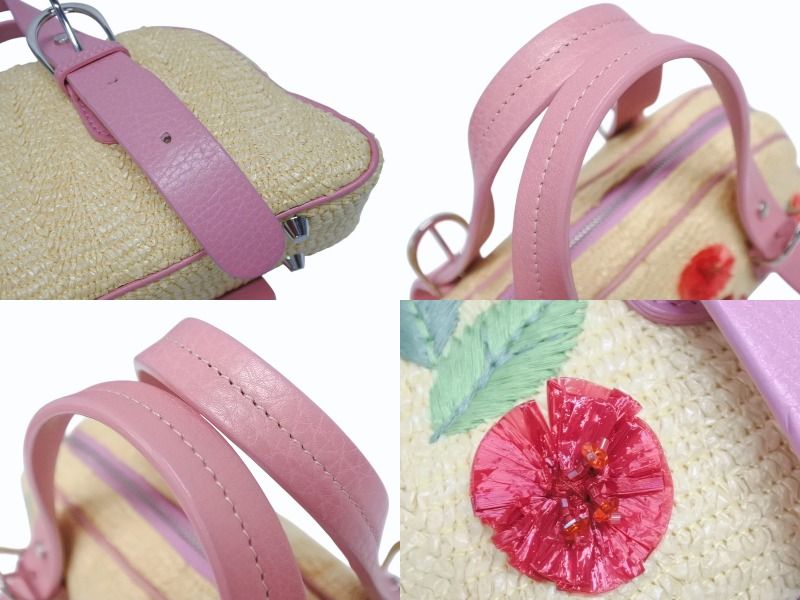 Dior Galliano Era Limited Edition Mini Boston Bag Embroidery Bijou Beige Straw — view 5