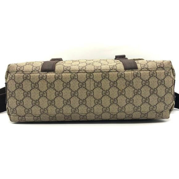 Gucci GG Supreme Web Canvas Sherry Messenger Bag Monogram Flap Tote — view 9