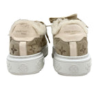 Louis Vuitton Time Out Line Monogram Sneakers Shoes Suede Leather Mouton Beige — view 5