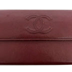 Chanel Bifold Long Wallet Bordeaux Burgundy Coco Mark — view 8