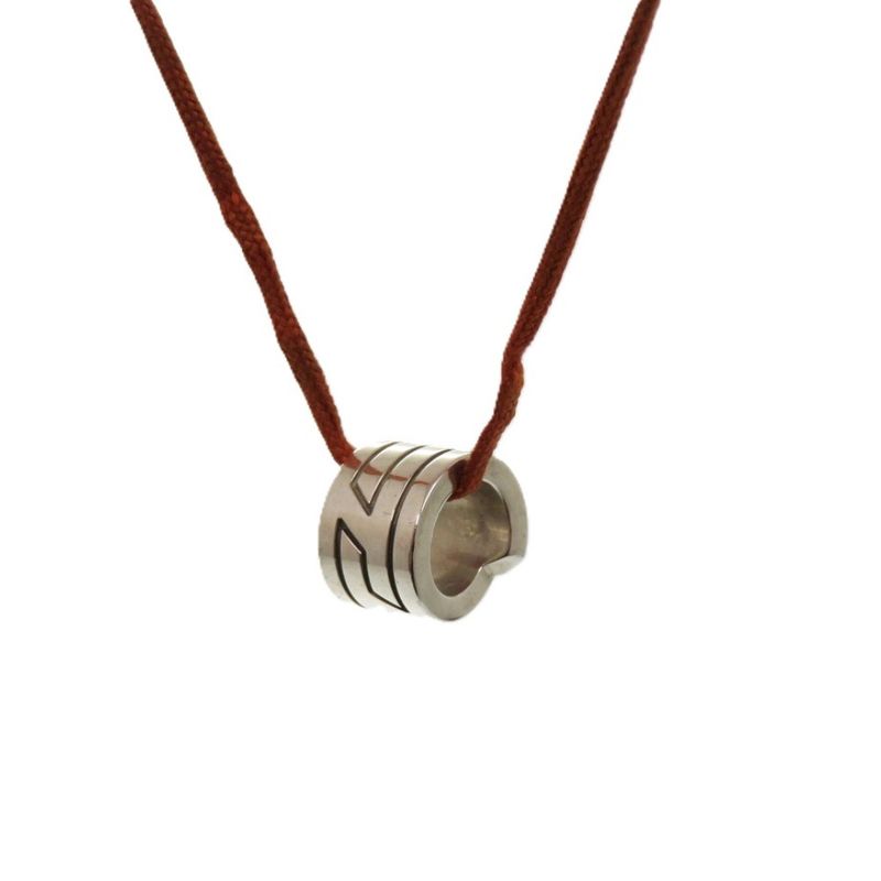 Hermes Move Ashes Necklace Italique Silver 925 Orange 0830 Choker — view 3