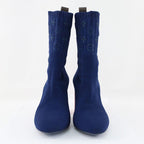 Louis Vuitton Knit Boots Ankle Sock Navy Pink — view 4