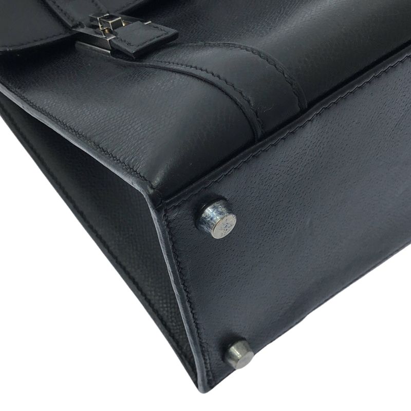 Hermes Drag 32 g Engraved Silver Hardware Handbag Black — view 7